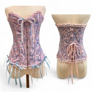 Fairycore XL Corset Ethereal Pastel Ruffle Coquette Rave